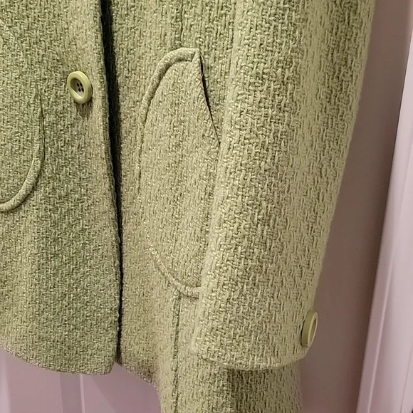 DANO lime green vintage wool blend jacket - Picture 3 of 4